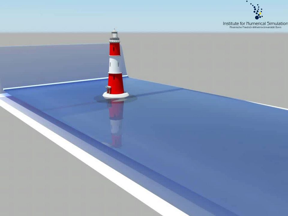 Wave crashing against a lighthouse