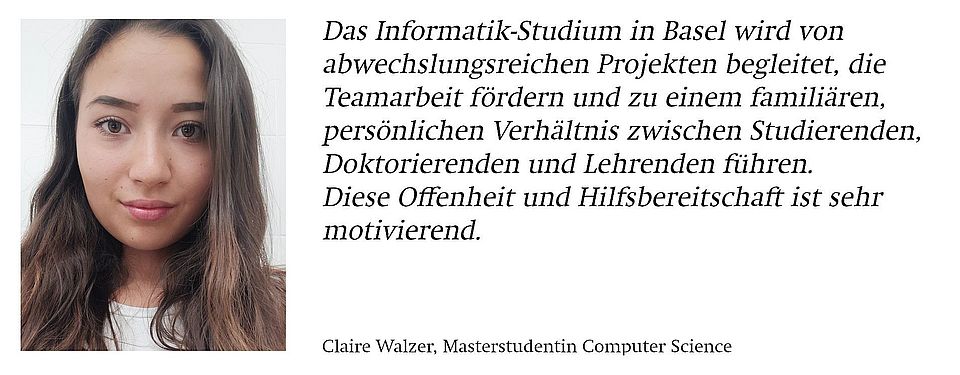 Claire Walzer Masterstudentin Computer Science